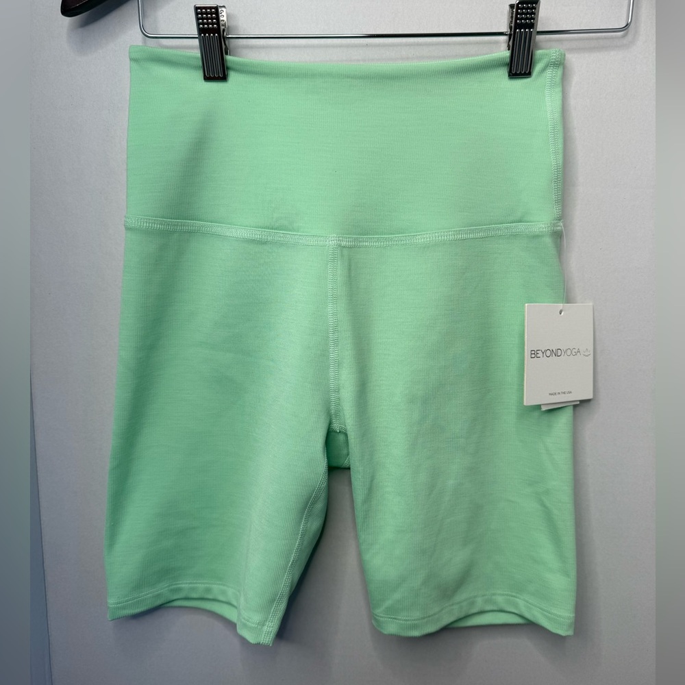 Beyond Yoga Light Green Bike Shorts